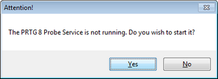 PRTG Probe Administrator Start Service Request