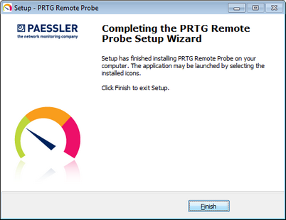 Remote Probe Setup Wizard Finish