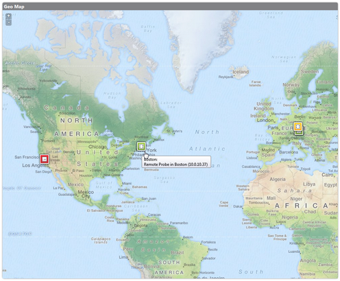 Example of Geo Maps in PRTG Ajax Web Interface