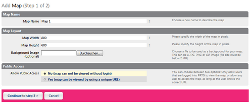 Add Map Assistent Step 1