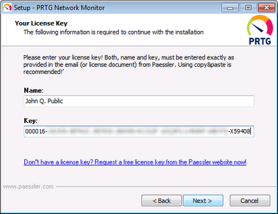 License Key Information