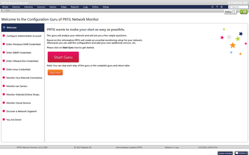 Configuration Guru Start Screen